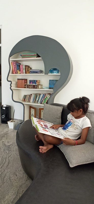 A quiet moment with a book.